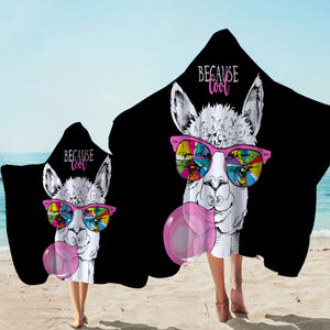 Cool Llama Black Hooded Towel