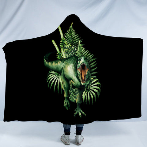 Image of Dino Fern SW0850 Hooded Blanket