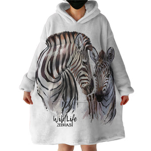 Wild Life Zebra SWLF2698 Hoodie Wearable Blanket