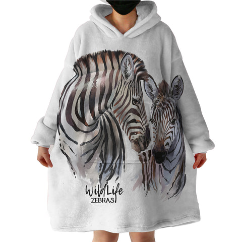 Image of Wild Life Zebra SWLF2698 Hoodie Wearable Blanket