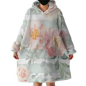 Watercolored Flowers SWLF2409 Hoodie Wearable Blanket