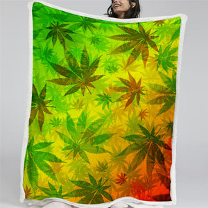 Colorful Maple Leaves Pattern Sherpa Fleece Blanket