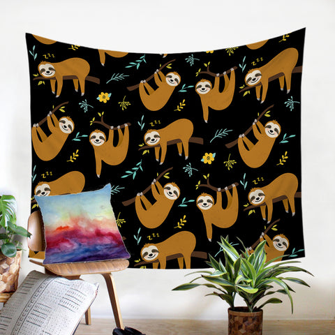 Image of Sloth Party SW0754 Tapestry