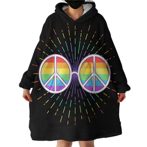 Peace Glasses SWLF0308 Hoodie Wearable Blanket