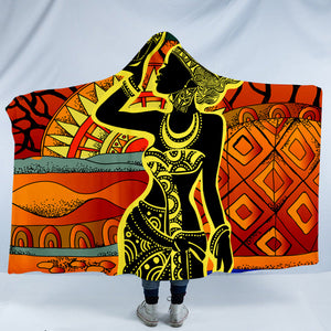 African Lady SW1496 Hooded Blanket