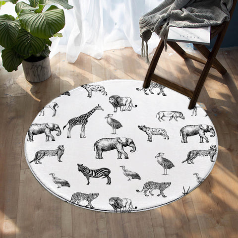 Image of Africa Animals SW1544 Round Rug