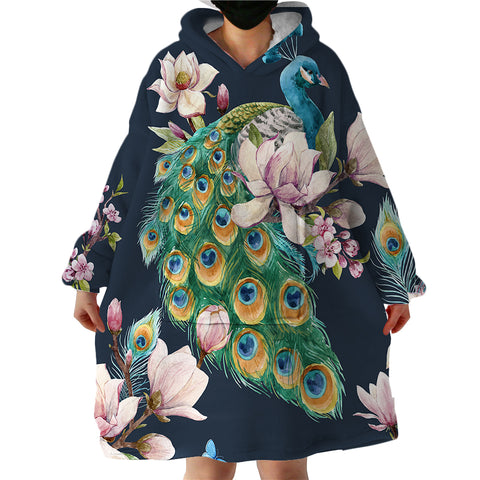 Image of Peacock Grace SWLF0884 Hoodie Wearable Blanket