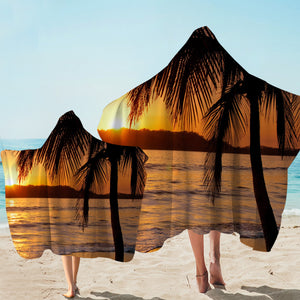 3D Sunset Beach SWLS1291 Hooded Towel
