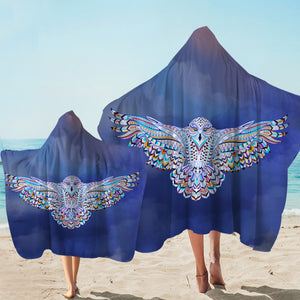 Stylized Owl Cloud Hooded Towel