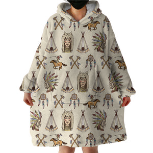 Tribal Themed SWLF21655 Hoodie Wearable Blanket