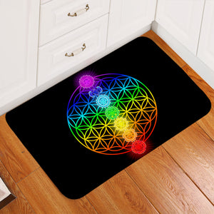 Geometric Rainbow Chakra Door Mat