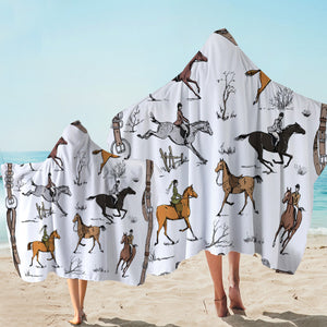 Horse Riders Hooded Towel