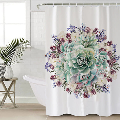 Image of Coloful Flowers Shower Curtain