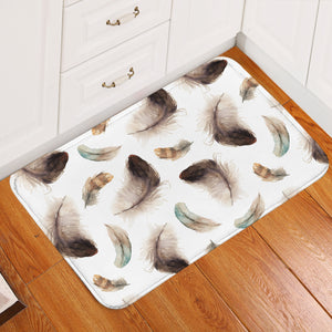 Feather Patterns White Door Mat