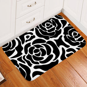 Black Rose Patterns Door Mat