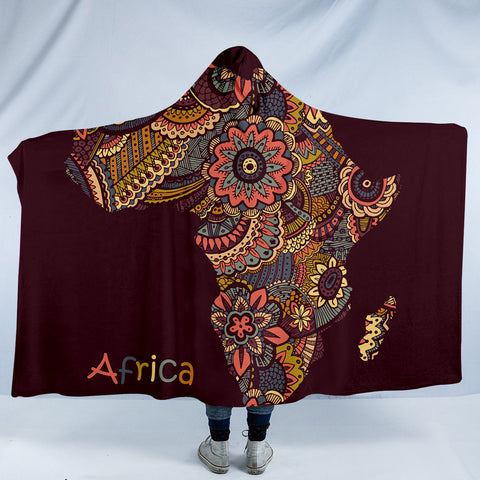 Image of Stylized Africa Continent SW1510 Hooded Blanket