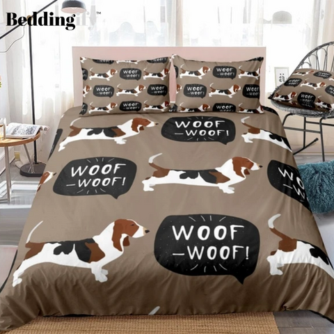 Image of Basset Dog Comforter Set - Beddingify