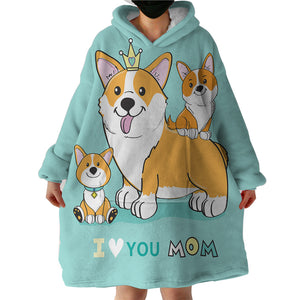 Corgi Fam SWLF2432 Hoodie Wearable Blanket