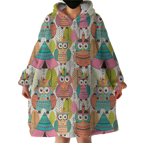 Image of Owls SWLF2070 Hoodie Wearable Blanket