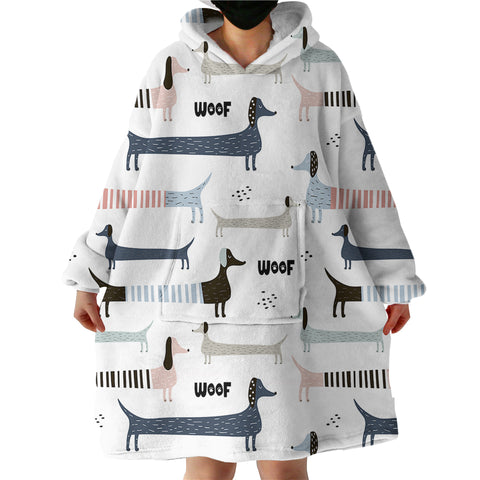 Image of Woof Dachshunds WLF1179 Hoodie Wearable Blanket