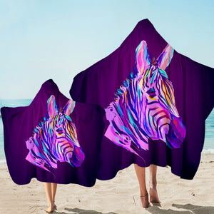 Electric Color Zebra Hooded Towel