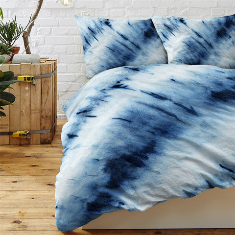 Image of Blue Tie Dye Bedding Set - Beddingify