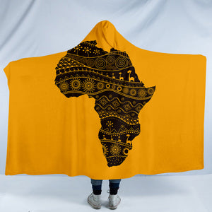 Stylized Africa Continent SW0831 Hooded Blanket