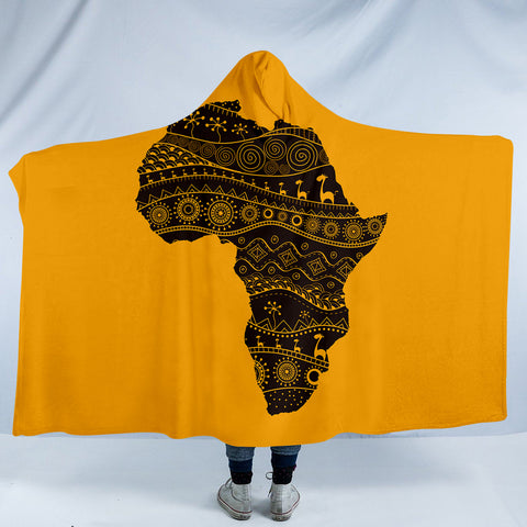 Image of Stylized Africa Continent SW0831 Hooded Blanket