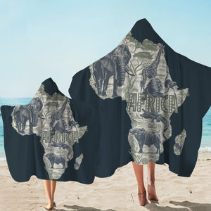 Fauna Diversity Africa Hooded Towel