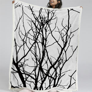 Branches Themed Sherpa Fleece Blanket - Beddingify