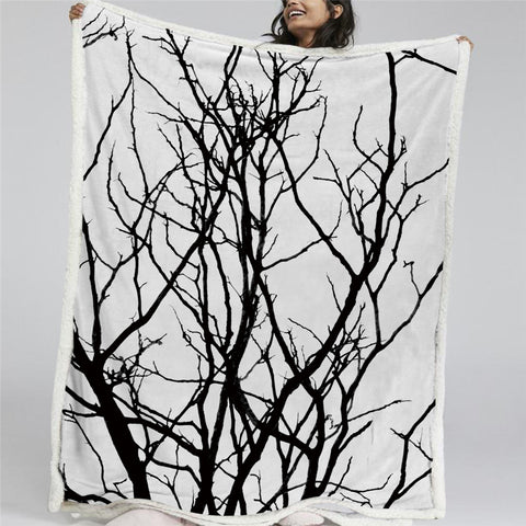 Image of Branches Themed Sherpa Fleece Blanket - Beddingify