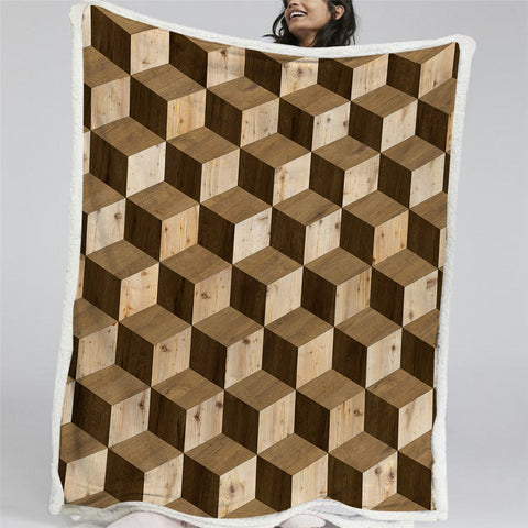 Image of Wooden Pattern Sherpa Fleece Blanket