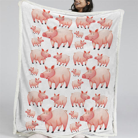 Image of Pigs Sherpa Fleece Blanket