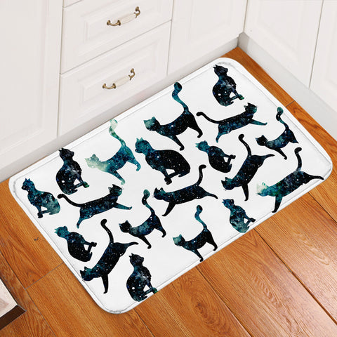 Image of Cat Space White Door Mat