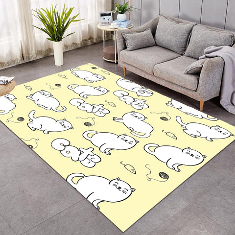 Image of Playful Cat Cream SW1384 Rug