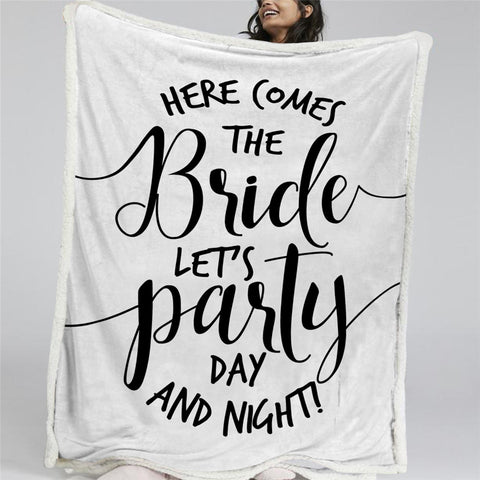 Image of Bride Themed Sherpa Fleece Blanket