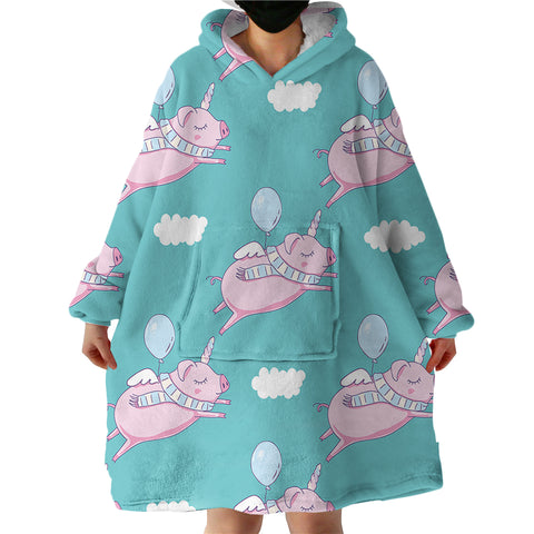 Image of Flying Pig SWLF0065 Hoodie Wearable Blanket