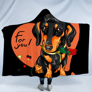 Romantic Dachshund SW1562 Hooded Blanket