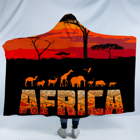 Image of African Animal SW0852 Hooded Blanket