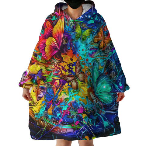 Image of Hallucinating Butterflies SWLF2253 Hoodie Wearable Blanket