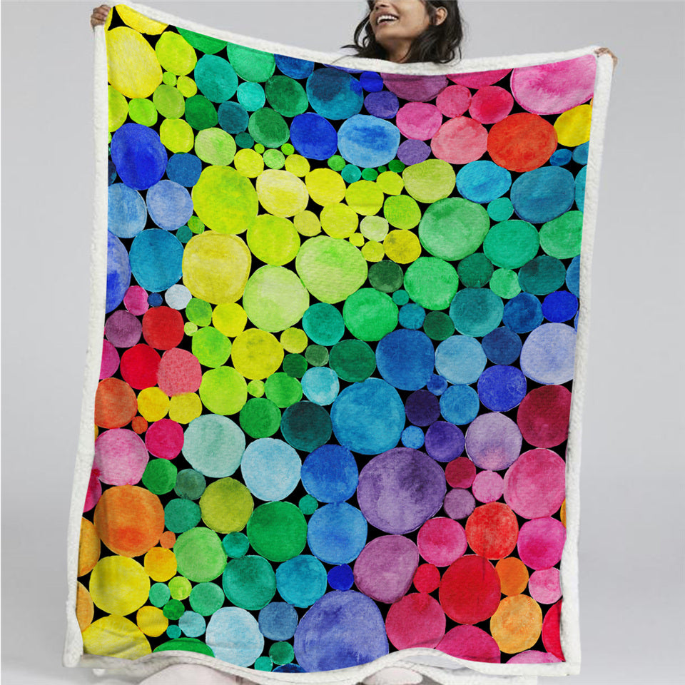 Colorful Balls Pattern Sherpa Fleece Blanket - Beddingify