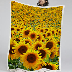 Sunflowers Sherpa Fleece Blanket