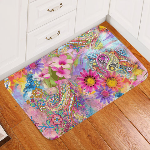 Image of Colorful Floral Door Mat