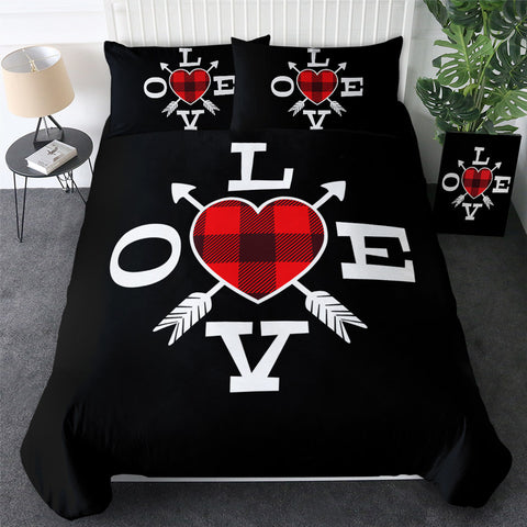 Image of L.O.V.E Black Bedding Set - Beddingify