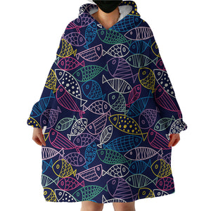 Fish SWLF2184 Hoodie Wearable Blanket