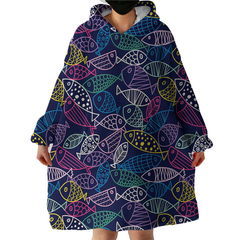 Image of Fish SWLF2184 Hoodie Wearable Blanket