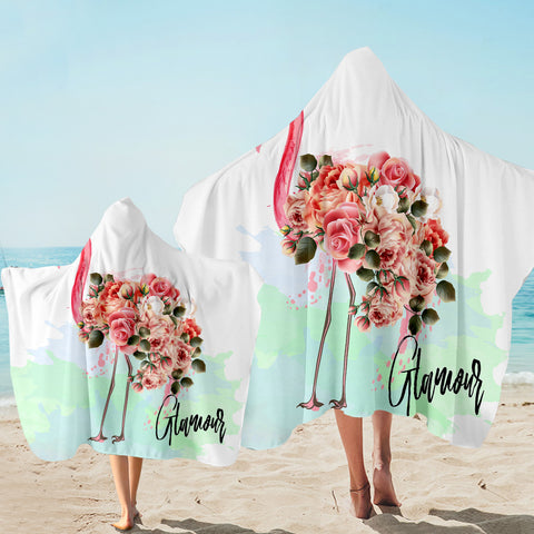 Image of Glamour Flamingo Hooded Towel