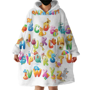 Kid Alphabet SWLF0983 Hoodie Wearable Blanket