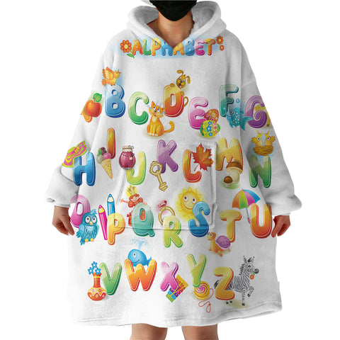 Image of Kid Alphabet SWLF0983 Hoodie Wearable Blanket