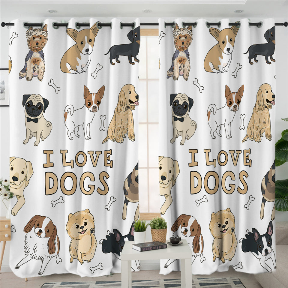 I Love Dogs 2 DKHCG125 Panel Curtains